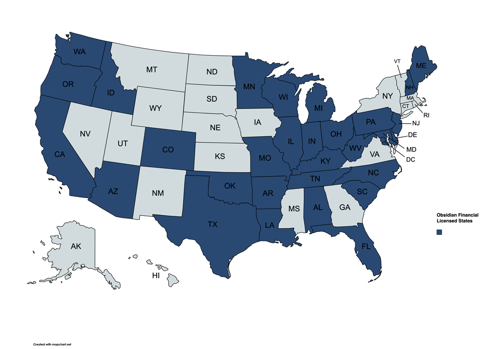 Obsidian Financial Services Licensed States